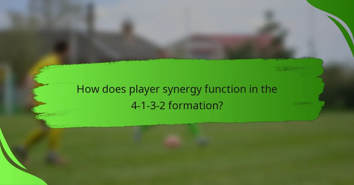 How does player synergy function in the 4-1-3-2 formation?