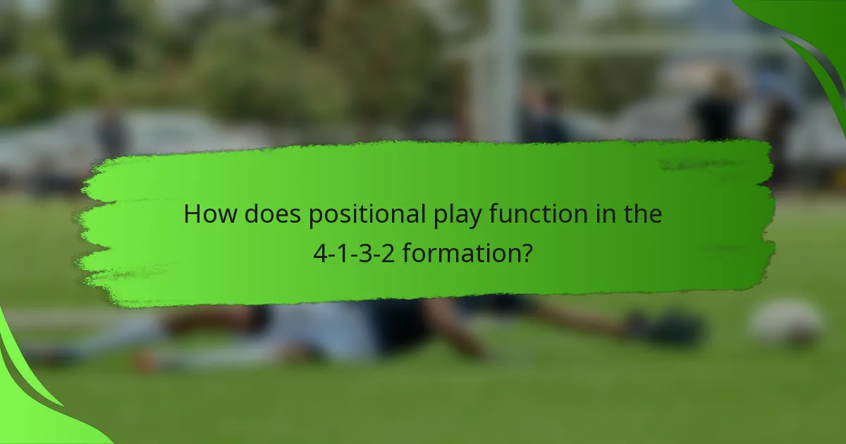 How does positional play function in the 4-1-3-2 formation?