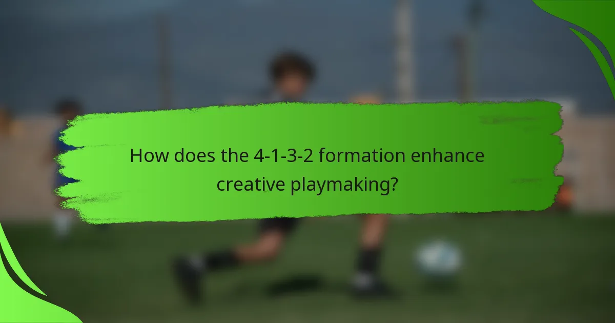 How does the 4-1-3-2 formation enhance creative playmaking?