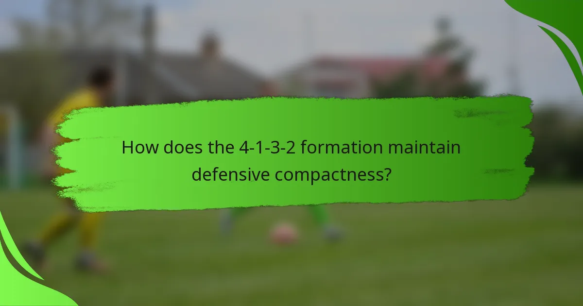 How does the 4-1-3-2 formation maintain defensive compactness?