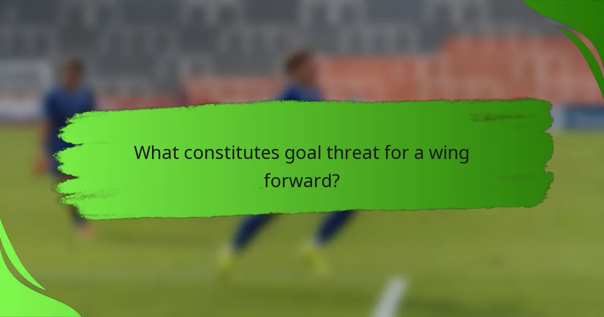 What constitutes goal threat for a wing forward?
